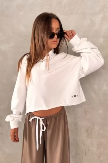 קפוצון פרנץ טרי יולי בצבע לבן