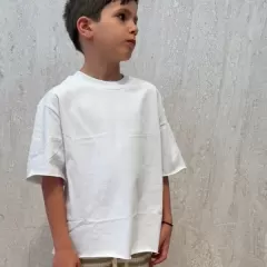 ילד בטי שרט רוגבי אוברסייז לבן