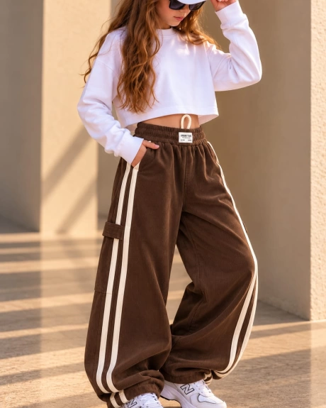 מכנס קורדרוי קאלי חום